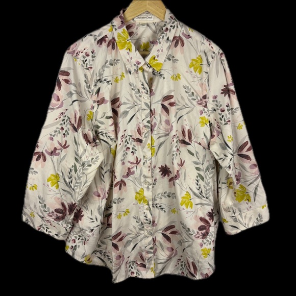 Chico's Womens Long Sleeve Button Up Tunic Shirt 22W Breathable Office Business - Picture 1 of 9